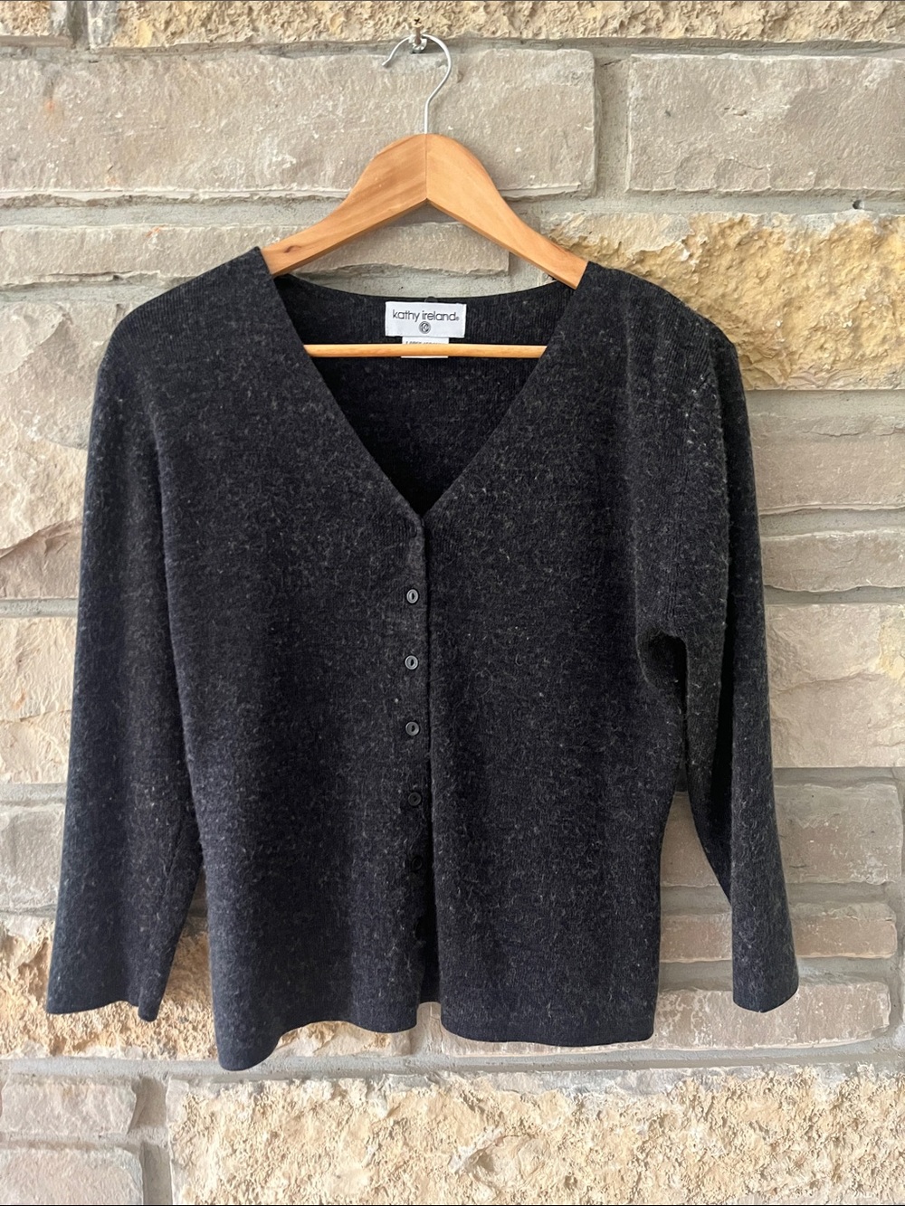 Kathy Ireland 90s Gray Cardigan Size Large